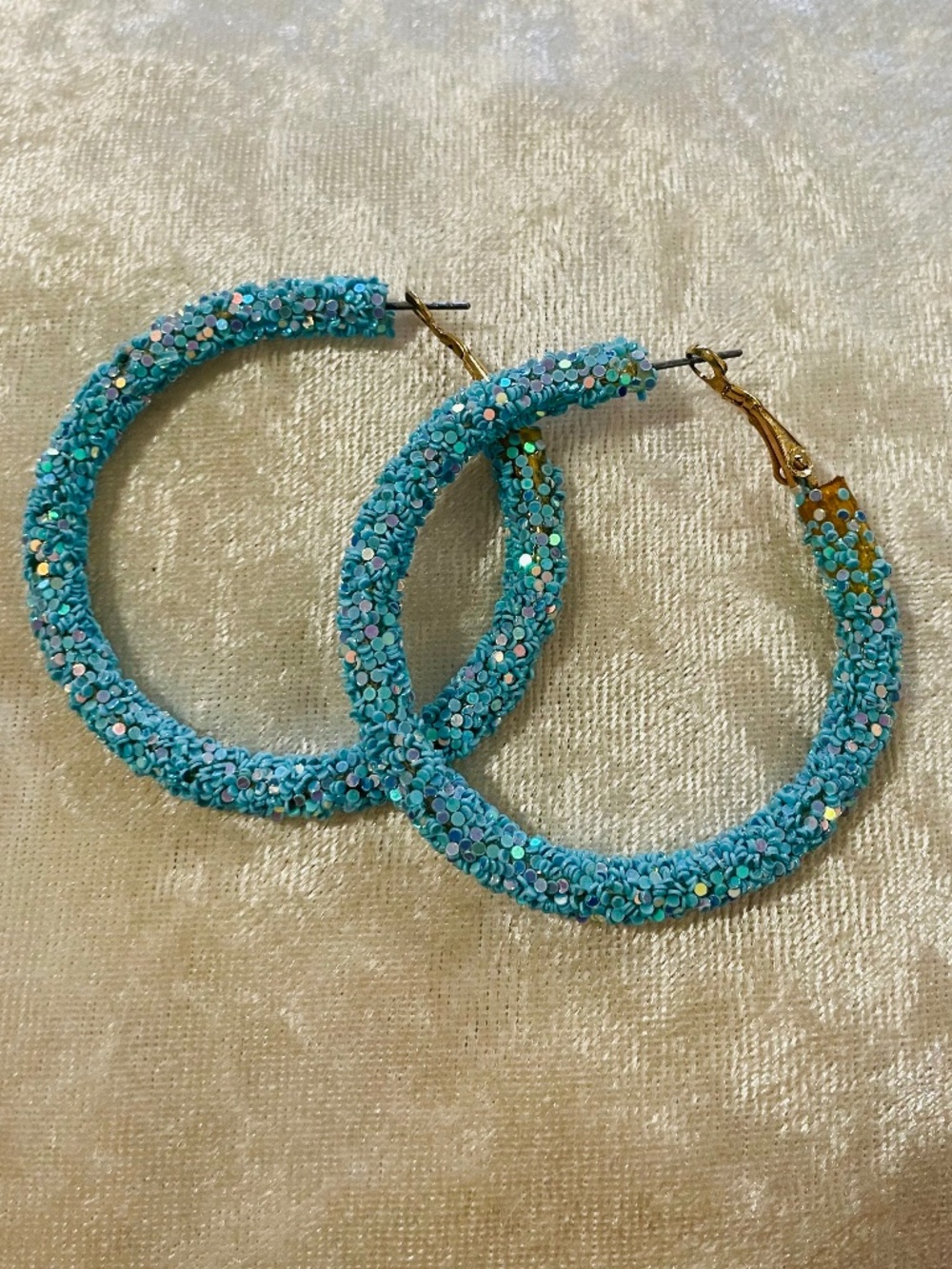Blue Glitter jelly hoops